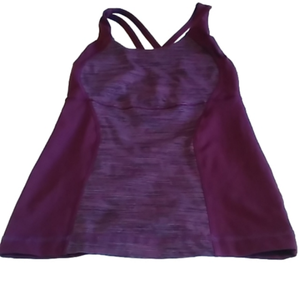 Lululemon Energy Criss Cross Wee are from Space Purple Plum Tank Top EUC